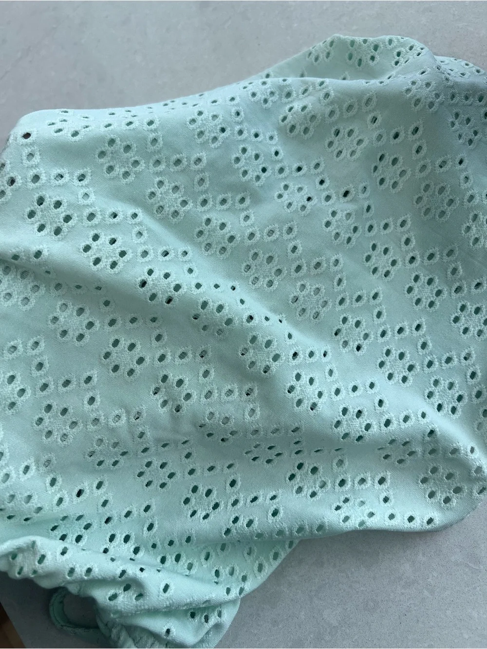 SHEIN Light Mint Eyelet Triangle Bikini Set